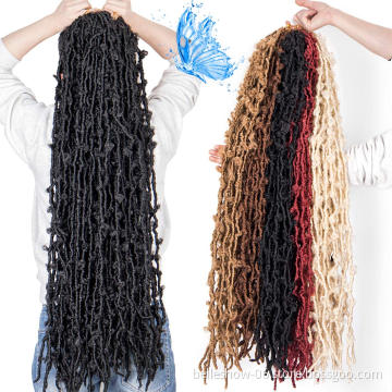 Hot sell 36 inch Butterfly Locs Synthetic Hair  Faux Crochet Hair Faux 24 inch butterfly locs handmade butterfly locs